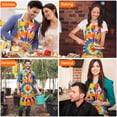 thumbnail image 4 of Colorful Rainbow Tie Dye Spiral Pattern Apron-Garden Aprons for Women with Pockets-Cotton Linen Waterproof Kitchen Cooking Gardening Aprons Adjustable for Kitchen,Cooking,BBQ and Salon 33x27 Inch, 4 of 7