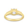 thumbnail image 5 of ESTE ORIGIN 2.00Ct Round Cut Moissanite 4-Claw Basket Trilogy Engagement Ring – Pear Side Stones in 10K Yellow Gold for Women, 5 of 7