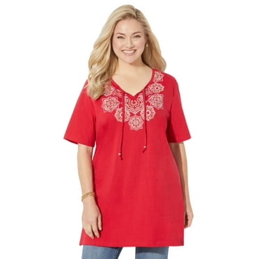 Catherines Women's Plus Size Easy Fit Peasant Tee