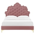 thumbnail image 5 of Modway Sasha Button-Tufted Performance Velvet Queen Bed in Dusty Rose, 5 of 10