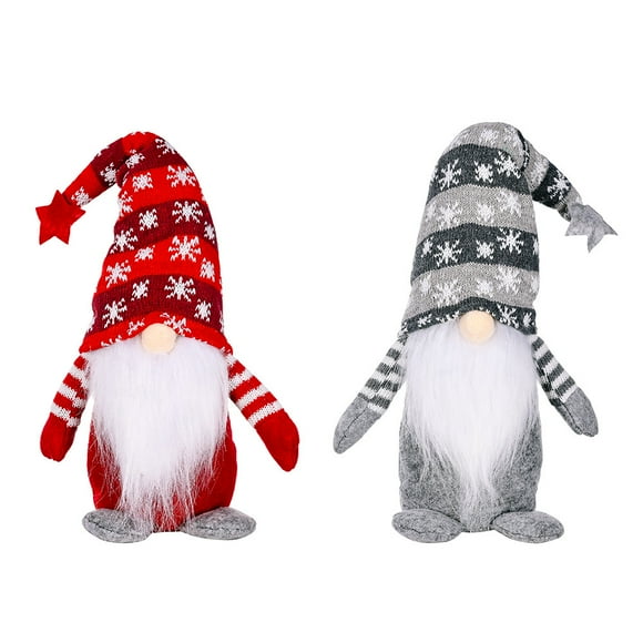 Christmas Five-Pointed Star Snowflake Knitted Hat Doll 2Pcs Stuffed Doll