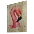 thumbnail image 2 of Designart 'Abstract Portrait of Pink Flamingo IV' Farmhouse Print on Natural Pine Wood, 2 of 5