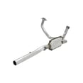 thumbnail image 1 of Flowmaster Catalytic Converter 2030004 Direct Fit 48 State; Stainless Steel Case; Dual 2 Inch Flanged Inlet; Single 2-1/2 Inch Clamp On Outlet, 1 of 3