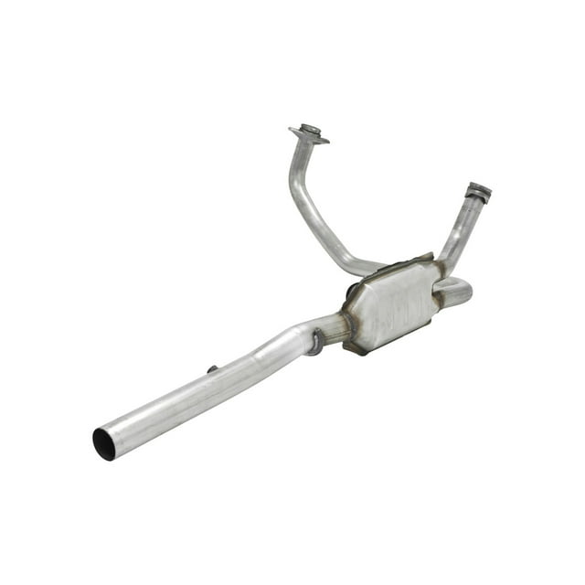 Flowmaster Catalytic Converter 2030004 Direct Fit 48 State; Stainless Steel Case; Dual 2 Inch Flanged Inlet; Single 2-1/2 Inch Clamp On Outlet
