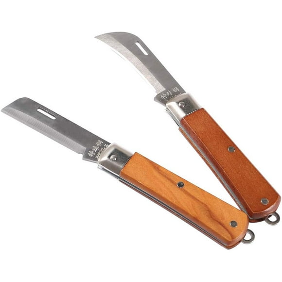2pack Electrician Knife for Skinning Small Wire & Cable/Utility Knife, Folding Knife with Hawkbill Blade,Lockback Utility Knife for Cable Skinning