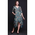 thumbnail image 2 of Bimba Robe Droite Asymétrique pour Femmes en Coton Bleu Pivoine et Renoncule à Imprimé Floral avec Poches Décontractée Mi-Longue-Xxx-Grand, 2 of 4