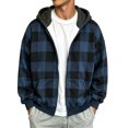 thumbnail image 3 of JIAYUE Men Zip Up Hoodie Stylish Plaid Color Block Oversize Long Sleeve With Pocket Sweatshirt Outerwear for Party Wear, 3 of 5