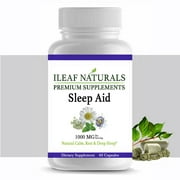 Ileaf Naturals Sleep Aid with Organic Valerian Root - 60 Veggie size 00 Capsules