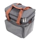 thumbnail image 4 of Bolsa de almuerzo 2 cubiertas Messenger gran capacidad impermeable a prueba de fugas 2 vías cremallera aislada lonchera para picnic campamento oficina gris, 4 of 5