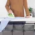 thumbnail image 3 of 3-Section Laundry Sorter with Foldable Ironing Board, Heavy-Duty Rolling Laundry Cart with and Removable Bags, Triple Laundry Hamper with Wheels, Dark Grey, 3 of 6