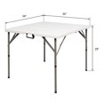 thumbnail image 4 of Al Fresco 2.8 Ft Heavy Duty Indoor Outdoor Plastic Folding Table Party Dining Table with Carrying Handle Easy to Assemble, White, 4 of 7