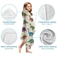 thumbnail image 7 of Beige Colorful Dinosaurs Pattern Hooded Bath Towel，60"x35" for Ages 3 To 12 Kids, Quick Dry Lightweight Soft Microfiber Hood Beach Towel Cover Up for Kids, 7 of 7
