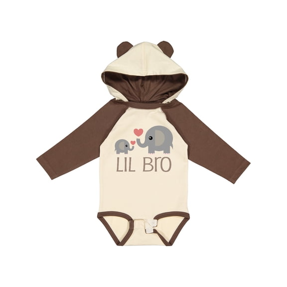 Inktastic Lil Bro Matching Elephant Boys Long Sleeve Baby Bodysuit