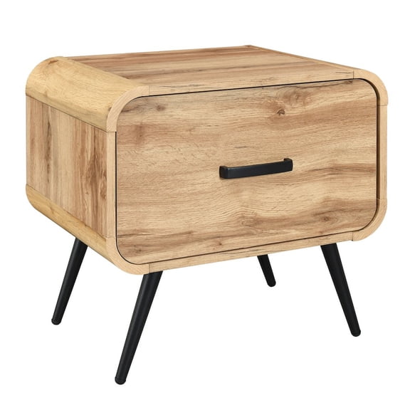 New Classic Furniture Rowan Wood 1-Drawer End Table in Natural/Beige