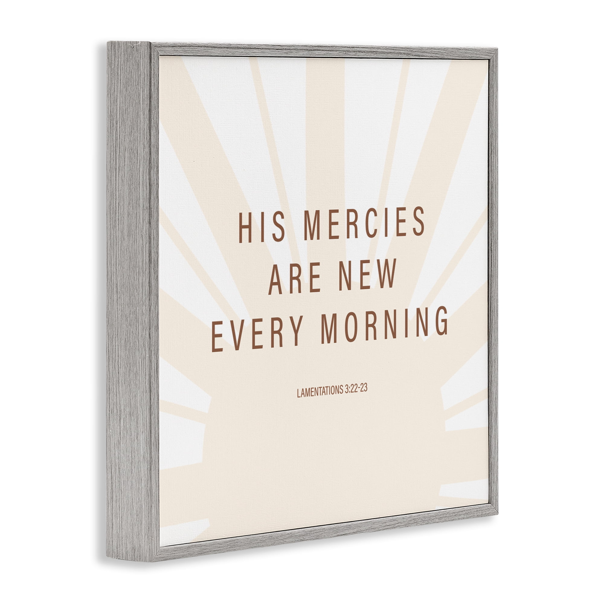 Stupell Industries His Mercies Are New Gray Framed Giclee Art, design by SD Graphics Studio