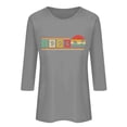 thumbnail image 4 of Roncen Vintage 1976 Classic Print 3/4 Sleeve T-Shirt Retro 50th Birthday Gift Shirt 50rd for Women Letter Print Birthday Party Casual Tee Tops, 4 of 4