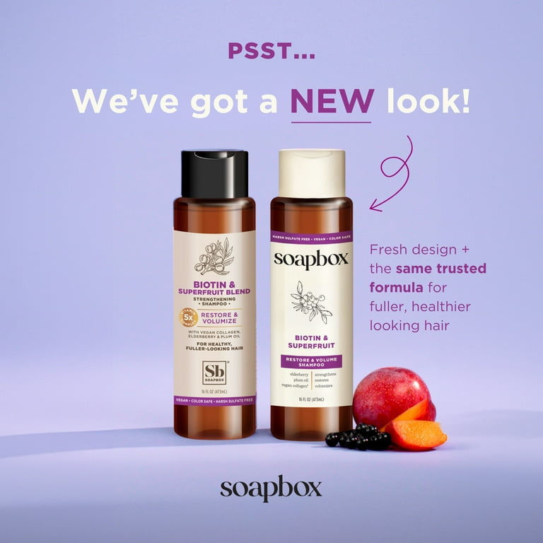 Soapbox Biotin & Superfruit Volumizing Shampoo with Soapbox Biotin & Superfruit Volumizing Shampoo with