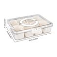 thumbnail image 2 of EGNMCR Storage Containers Divided Serving Tray With Lid And Handle Snackle Box Charcuterie Container For Portable Snack Platters Clear Organizer For Candy Snacks Perfect For Party storage boxs, 2 of 6