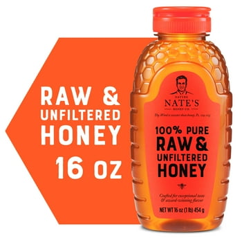 Nature Nate's Honey: 100% Pure, Raw and Unfiltered Honey - 16 fl oz
