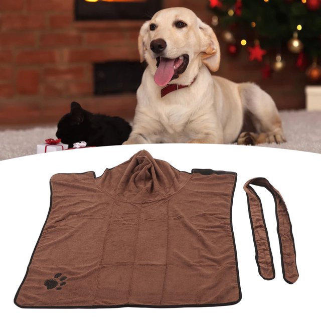 Dog Drying Robe, Super Absorbent Microfibre Dog Towel Robe Pet Dog Drying Coat With Waistband Pet Dog Cat Bath Robe Towel Quick Drying