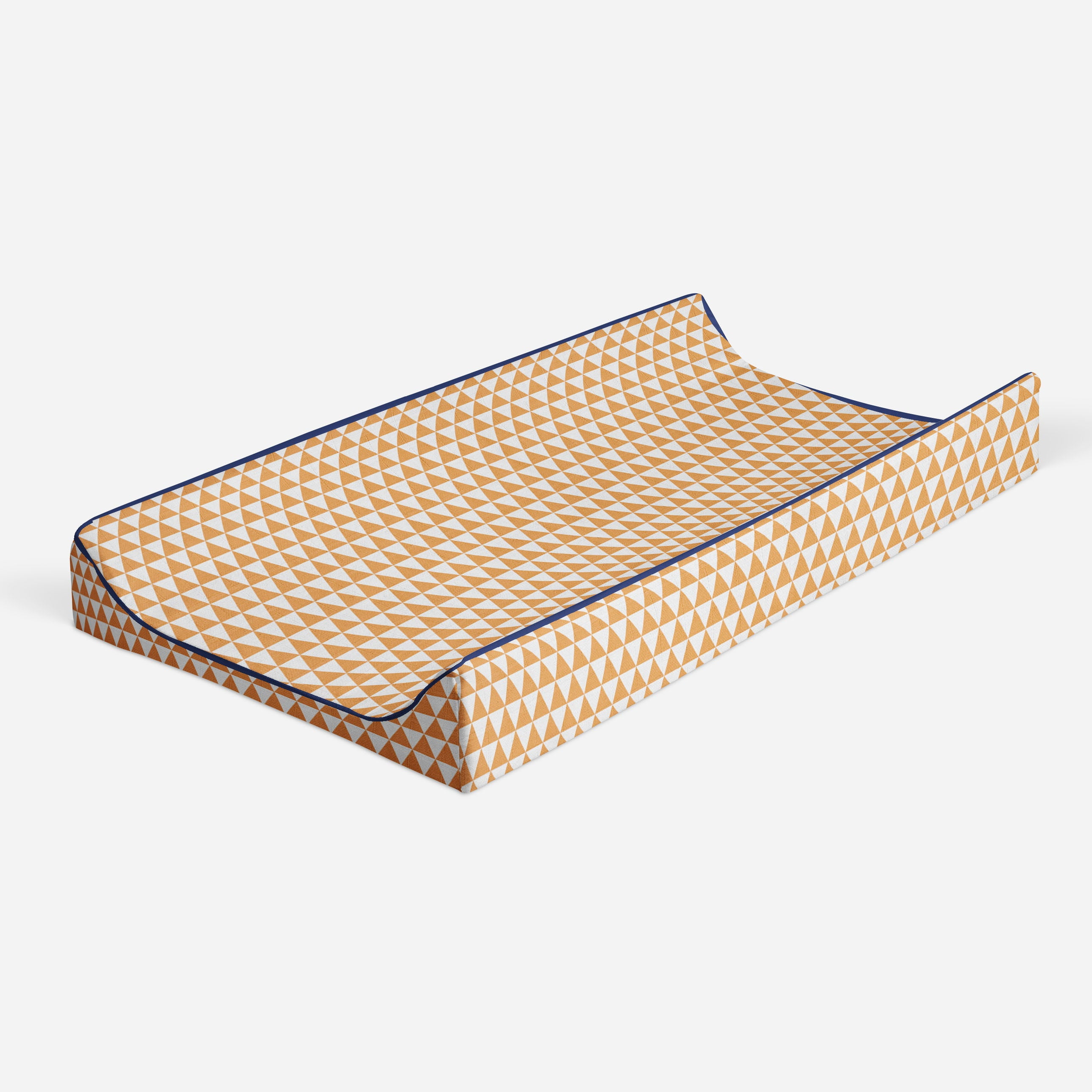 Bacati - Triangles Orange Quilted Muslin Changing Pad Cover
