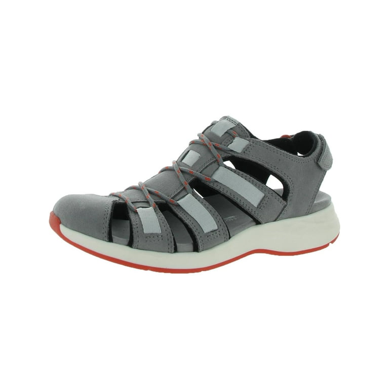 Clarks Solan Sail Women s Leather Cushioned Sport Sandals Gray