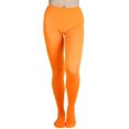 thumbnail image 4 of ToBeInStyle Women's Opaque Full Footed Panty Hose Leggings Tights Hosiery - Neon Orange - One Size: Regular, 4 of 4