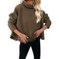 thumbnail image 1 of Mujeres Color sólido Solapa Casual Manga larga Tops Sudadera Pullover Camisas Blusa Pompotops  gfhjh13975, 1 of 8