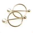 thumbnail image 4 of 10 pinzas delicadas para camisetas, botones decorativos de aleación para ropa, hebillas anudadas en las esquinas, diseño de perla de metal, doradas, tamaño 43 mm., 4 of 5