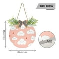 thumbnail image 3 of Cute Clouds on Pink Front Door Porch Decoration Hanging Sign with Artificial Green Plants and Bow for Home Outdoor Indoor, 3 of 7