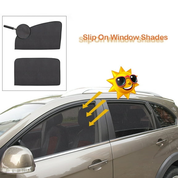 Car Window Sun Shade 4 Piece Set Polyester Mesh Magnetic UV Protection Insect Proof for Car Windshield Side Rear Window Easy Install Foldable Anti Aging Interior Protection Sun Visor Custom Fit Size
