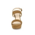 thumbnail image 6 of BLISSFUL STEP Women Platform Slingback Block Heeled Sandals Brown 7, 6 of 6