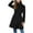 Black, variant on Women's Long Wool Blend Overcoat with Lapel Solid Color Knee Length Classic Winter Coat with Pockets