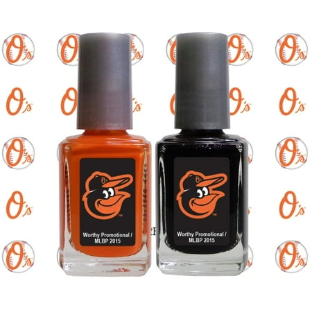 Baltimore Orioles 2-Pack Nail Polish with Nail Decal - No Size