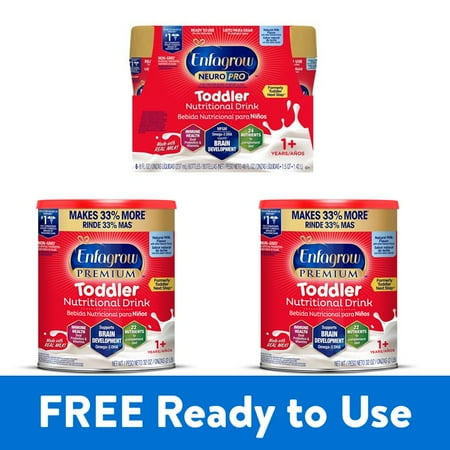 FREE Enfagrow NeuroPro Toddler Nutritional Drink Ready-To-Use with Purchase of 2 Enfagrow Premium Toddler Nutritional Drink Powders Cans