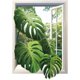 thumbnail image 3 of Adhesivo de pared con diseño de hojas de monstera en 3D, plantas verdes, vista a la jungla, vinilo autoadhesivo, decoración artística, calcomanías murales., 3 of 9