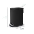 thumbnail image 4 of Acento Linea Slim Rectangular Step Trash Can, 1.3 Gallon Bathroom Waste Bin with Soft-Close Lid and Removable Inner Bucket, Soft Touch Black, 4 of 11