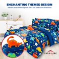 thumbnail image 2 of Sapphire Home 8 Piece Dinosaur Queen Bedding Set for Boys Bed in a Bag Kids Comforter Set with Bed Sheets Pillow Case Toy Pillow Toddler Bedroom Kit Dinosaur Room Decor for Boys Queen Size, 2 of 5