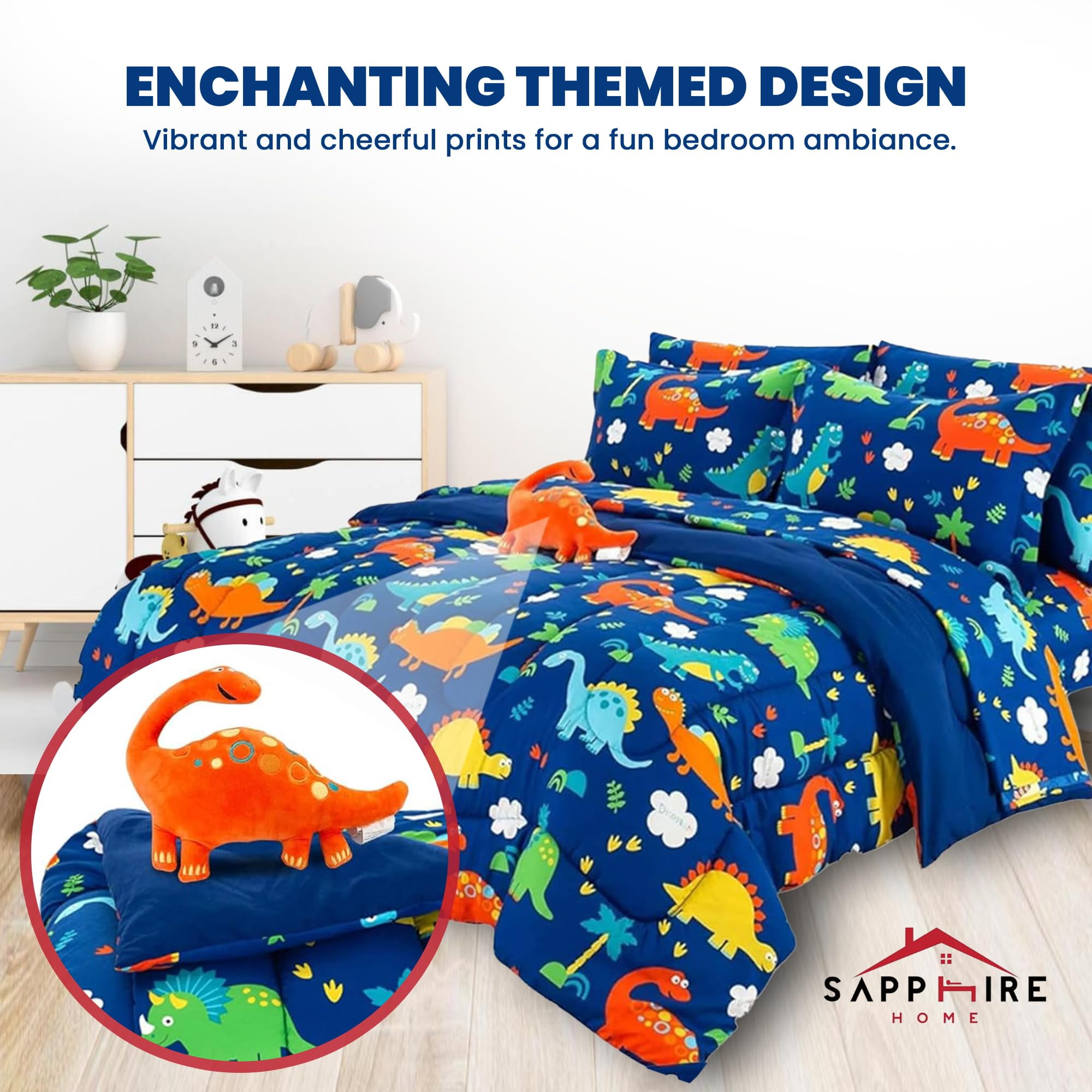 Dinosaur pillow and blanket set hotsell