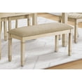 thumbnail image 3 of Monarch Specialties Bench, 41" Rectangular, Kitchen, Dining Room, Entryway, Bedroom, Upholstered, Wood, Grey Solid Wood, Grey Fabric, Transitional, 3 of 3