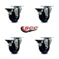 thumbnail image 2 of 3.5 Inch Solid Poly Wheel Swivel Top Plate Caster Set Posi Brake Service Caster, 2 of 2