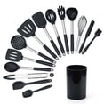 thumbnail image 1 of Juego de utensilios de cocina de silicona, utensilios de cocina Umite Chef, juego de utensilios de cocina de 15 piezas, utensilios de cocina con mango de oro rosa de silicona antiadherente, batidor, 1 of 1