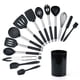 thumbnail image 1 of Juego de utensilios de cocina de silicona, utensilios de cocina Umite Chef, juego de utensilios de cocina de 15 piezas, utensilios de cocina con mango de oro rosa de silicona antiadherente, batidor, 1 of 1