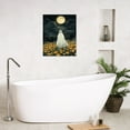 thumbnail image 5 of NEONWE Halloween Ghost Canvas Wall Art Cute Ghost Yellow Floral Daisy Black Night Full Moon Forest Prints Posters Living Room Decor Vintage Rustic Home Art Bedroom Bathroom Office Wall Decor, 5 of 7