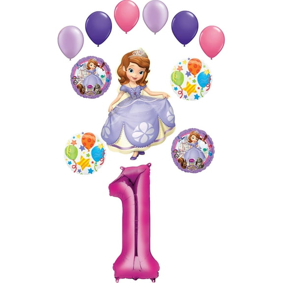 Sofia The First Party Supplies 1st Birthday Balloon Bouquet Decorations