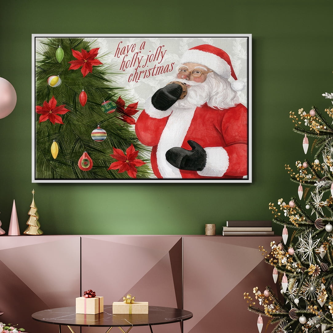 Arose Such a Clatter Collection A - Framed Gallery Wrapped Holiday Canvas - 27 x 41 - White Frame