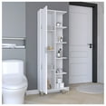 thumbnail image 4 of Bathroom Cabinet, 63" High Linen Tower, 4 Open Shelves, White Storage Organizer White + Bathroom + Modern + MDF + Engineered Wood + Manual, 4 of 7