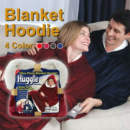 New Blanket Sweatshirt Lining Plush Comfy Fleece Oversized Hoodie Pocket Pink Walmart