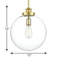 thumbnail image 3 of Progress Lighting Penn 1 Light Natural Brass Large Pendant with Clear Glass, Features a Clear Glass Sphere (New Open Box), 3 of 6
