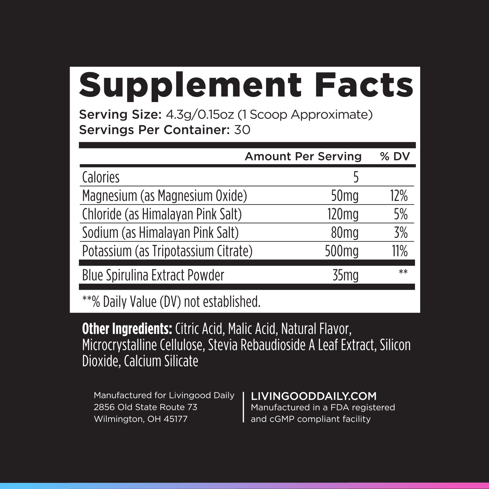 Livingood Daily Electrolytes Powder, Electrolytes Hydration Drink Mix With Vitamin C, Magnesium, Taurine & Sea Salt, Electrolyte Supplement For Energy & Hydration, Keto, Berry Frost Flavor, 30 Srvgs